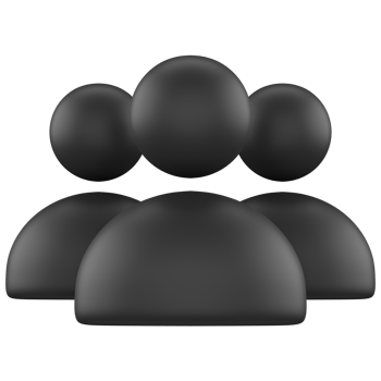 3d icon of a black group of user avatars png