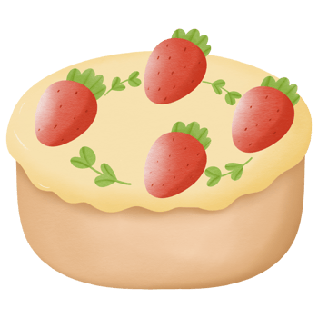 butter cream cake decorating strawberries hand drawn transparency illustration png