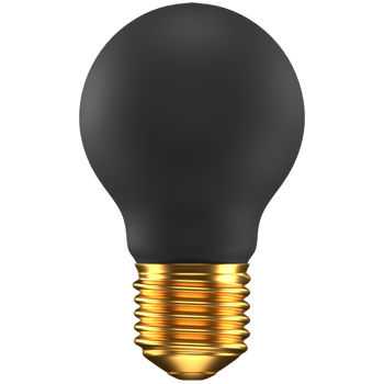 3d icon of a black and gold light bulb png