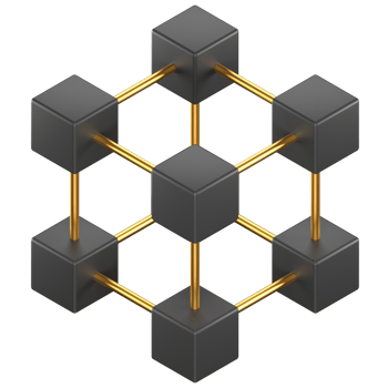 3d icon of a black blockchain symbol png