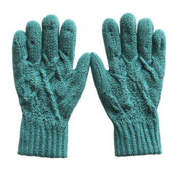 Cozy Pair of Knitted Gloves for Winter Use on transparent background png