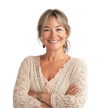 Smiling Woman with Arms Crossed in a Professional Setting on transparent background png