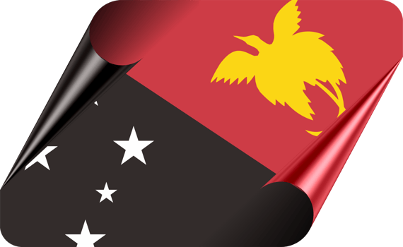 Papua New Guinea Flag with Modern Folded Paper Effect png
