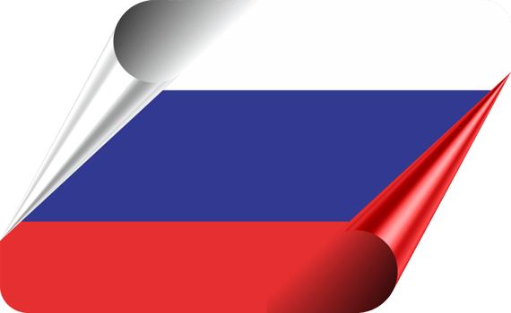 Russia Flag with Modern Folded Paper Effect png