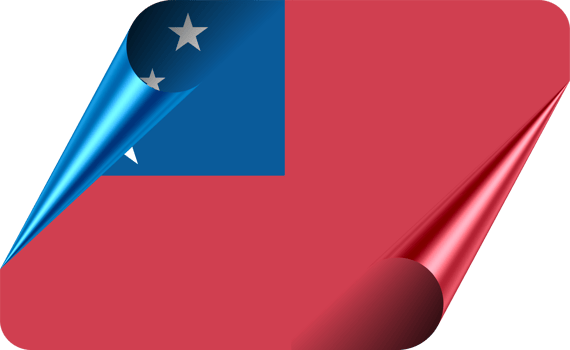 Samoa Flag with Modern Folded Paper Effect png