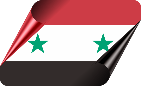 Syria Flag with Modern Folded Paper Effect png