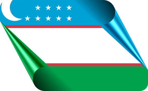 Uzbekistan Flag with Modern Folded Paper Effect png