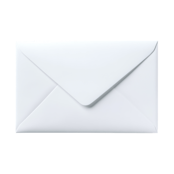 Stylish Clean White Envelope for Professional Correspondence on Transparent Background png