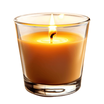 Serene Atmosphere with a Glowing Candle in a Glass Holder on Transparent Background png