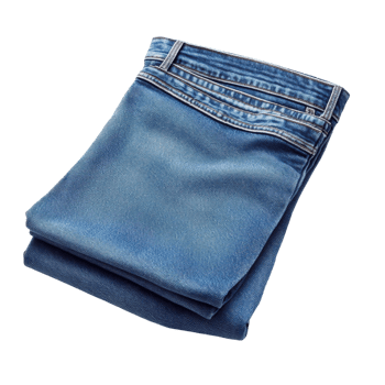 Neatly Folded Blue Jeans for Fashion Display on Transparent Background png