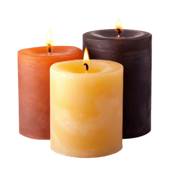 Elegant Set of Three Candles for Home Decor and Relaxation on Transparent Background png