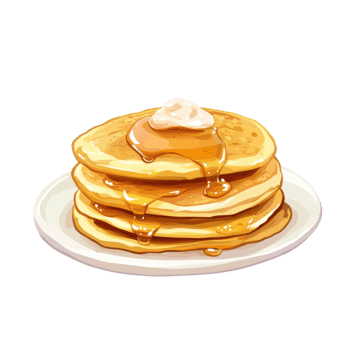 Golden Pancakes with Syrup - Perfect for Breakfast or Brunch on Transparent Background png