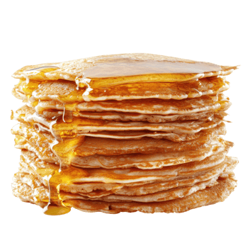 Delicious Stack of Pancakes with Syrup for Breakfast on Transparent Background png