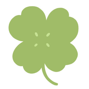 a green four leaf clover on a transparent background png