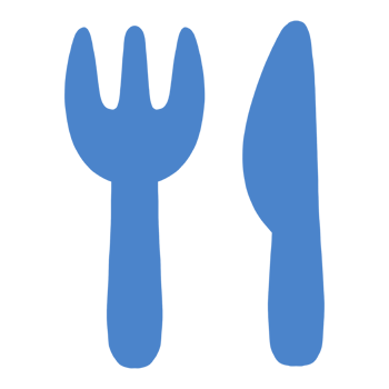 fork and knife icon on transparent background png