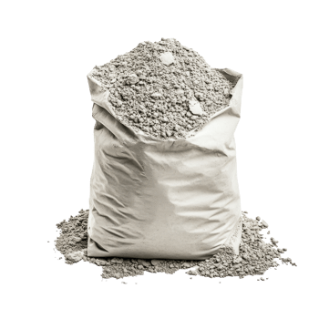 Versatile Bag of Powdered Cement for Construction Projects on Transparent Background png
