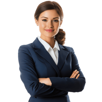 Elegant Flight Attendant in Uniform Against White Background on Transparent Background png