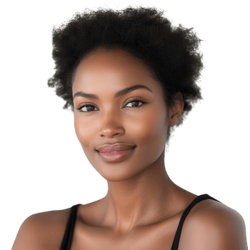 Stunning Portrait of a Woman Highlighting Flawless Skin on White Background on Transparent Background png