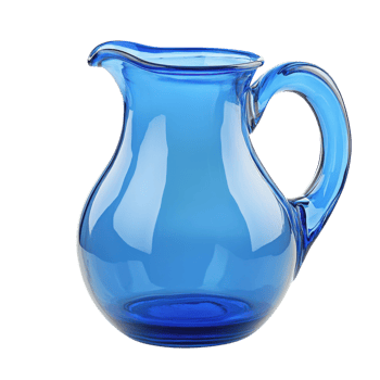 Elegant Blue Glass Pitcher with Water for Refreshing Beverages on Transparent Background png