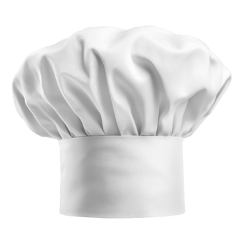 Classic White Chef's Hat Isolated for Culinary Use on Transparent Background png