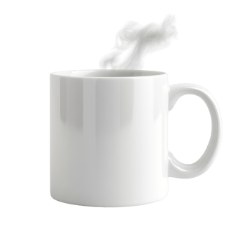 Isolated Coffee Mug with Steam for Refreshing Beverage Promotion on Transparent Background png