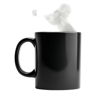 Coffee Mug with Steam Isolated on White Background for Promotional Use on Transparent Background png