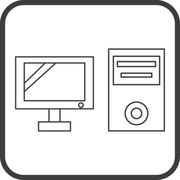 computer icon in line black square frames, line icon png
