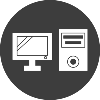computer icon in black circle png