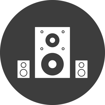 speaker icon in black circle png