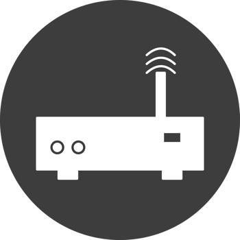 wifi router icon in black circle png