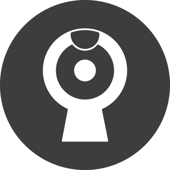 webcam icon in black circle png