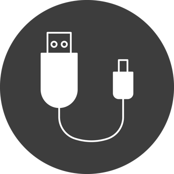 usb cable icon in black circle png