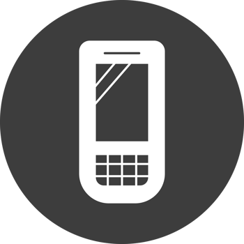 mobile phone icon in black circle png