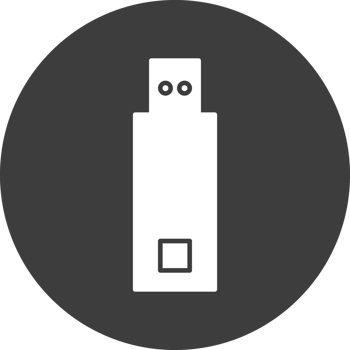usb stick icon in black circle png