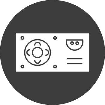 power supply icon in black circle png
