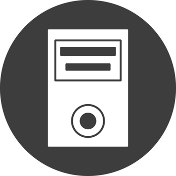 pc computer icon in black circle png