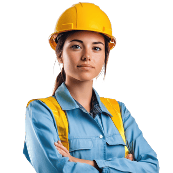 Female Engineer Isolated on White Background for Professional Use on Transparent Background png