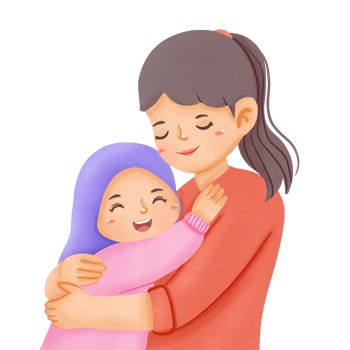 A woman hugging her daughter png