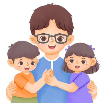 Father and children png