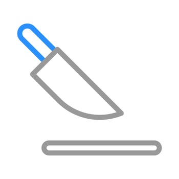 Knife and cutting board icon. Concept of cooking, kitchen, and food preparation. vector