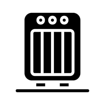 Electric heater icon. Concept of heating, warmth, and comfort. vector