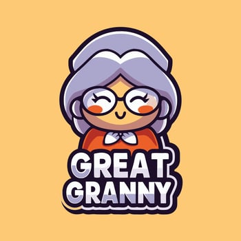 great granny logo template vector