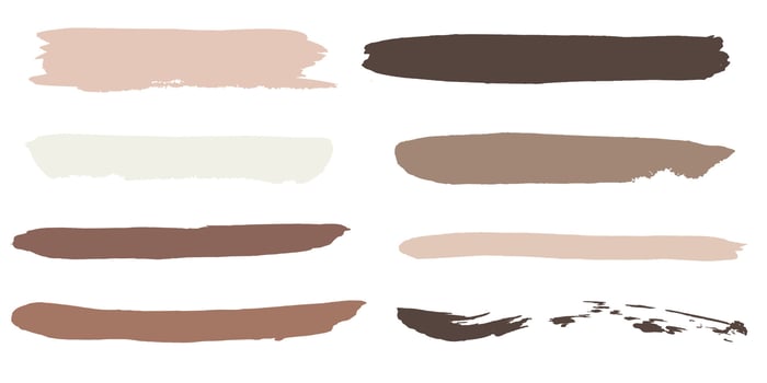 Brush stroke collection in trendy colors of 2025. vector
