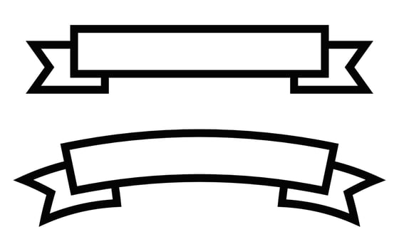Two black and white ribbons on a white background vector