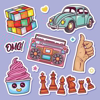 Amazing and Unique Stickers for Decoration vector