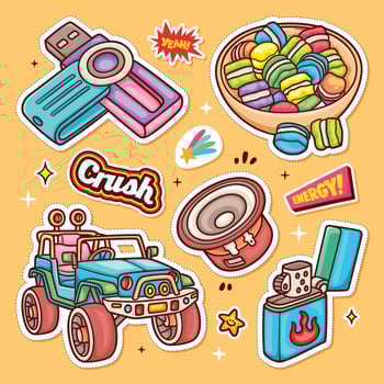 Charming and Colorful Stickers for Everyone vector