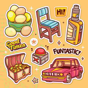 Bright and Lovely Stickers for Decoration vector