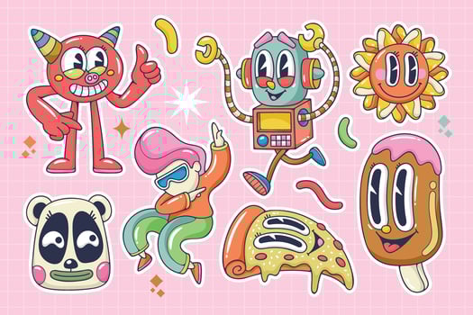 Fun and Charming Stickers You Will Enjoy vector