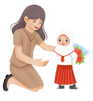 A woman is giving a gift to a girl png