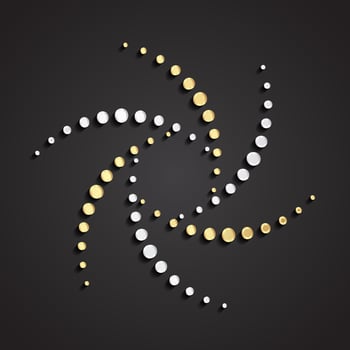3d golden silver abstract science design symbol vector